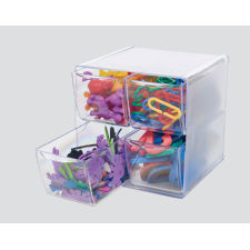 Deflecto Stackable 4-Drawer Cube Organizers