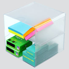 Deflecto-o Stackable Cube with 2 Shelves