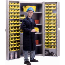 Deep Door Combination 84Bin Cabinet w/Bins, Yellow