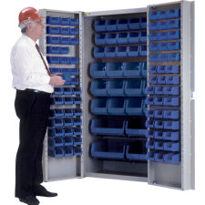 Deep Door Combination 118 Bin Cabinet w/Bins, Blue