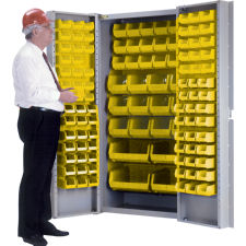 Deep Door Combination 118Bin Cabinet w/Bins Yellow