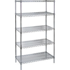 Chromate Wire Shelving, 5 Shelves Starter