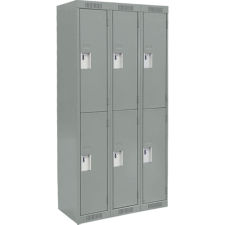 Clean Line Economy Double Tier Lockers, Bank of 3