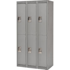 Steel Double Tier Lockers, Bank of 3