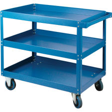 3 Shelf Utility Cart, 5" Polyolefin Casters