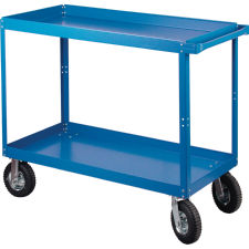 2 Shelf Utility Cart, 8" Pneumatic Casters