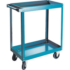 2 Shelf Utility Cart 5" Blue Elastic Rubber Casters
