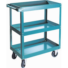 3 Shelf Utility Cart 5" Blue Elastic Rubber Casters