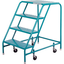 Rolling 4-Step Ladder, Without Handrails