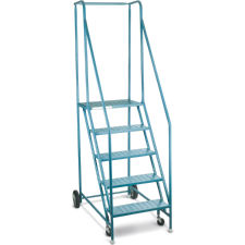 Rolling 5-Step Ladder, With Handrails