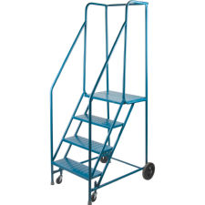 Rolling 4-Step Ladder, With Handrails
