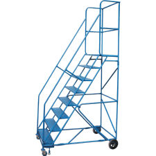 Rolling 8-Step Ladder, With Handrails