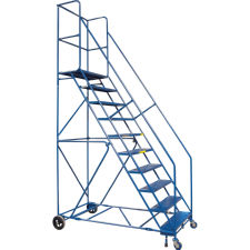 Rolling 10-Step Ladder, With Handrails