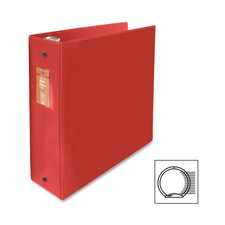 Basics Round Ring Binder, 3", Red