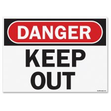 Headline OSHA Safety Sign, Danger Keep Out