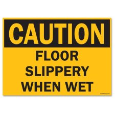 OSHA Safety Sign, Caution Slippery When Wet