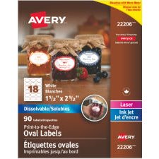 Avery Dissolvable PrinttotheEdge Label 1.5" x 2.5"