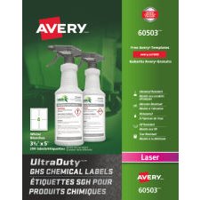 Avery UltraDuty GHS Chemical Labels 3-1/2" x 5"