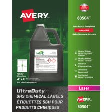 Avery UltraDuty GHS Chemical Labels 4" x 4"