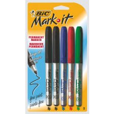 Bic Mark-it Permanent Markers, Assorted 5 Pack