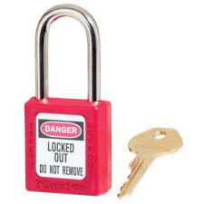 Zenex Thermoplastic Safety Padlock, Red