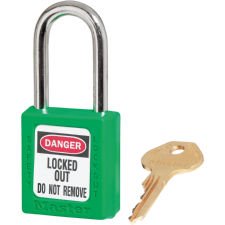 Zenex Thermoplastic Safety Padlock, Green