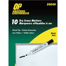 OP Brand Dry Erase Whiteboard Markers, Black