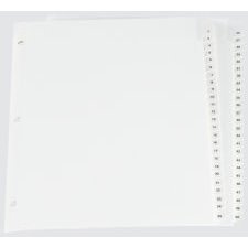 Oxford White Numerical Tab Index Dividers, 1-50