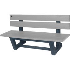 Recycled Plastic Outdoor Park Bench Grey 6'