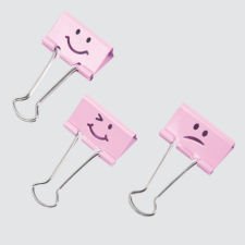 Rapesco Emoji Fold-Back Clips, 3/4" Pink