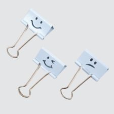 Rapesco Emoji Fold-Back Clips, 3/4" Blue