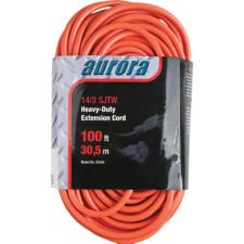 Outdoor Vinyl HeavyDuty Extension Cord Orange 100'