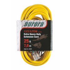 Outdoor Vinyl ExtCord w/Light Indicator Yellow 25'