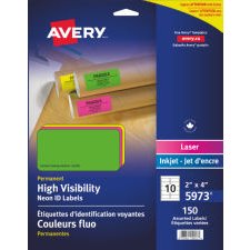 Avery Neon Laser Labels, Assorted