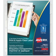 Avery Clear Label Index Marker Page Protectors