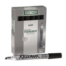 Dixon Redimark Permanent Marker, Chisel Tip, Black