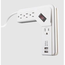 Woods 4-Outlet Corner Power Strip with USB