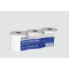 Iconex Cash Register/Calculator Thermal Paper Rolls, 2 1/4" X 2 1/2"dia.