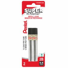 Pentel Super Hi-Polymer Pencil Leads, 2B