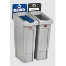 Rubbermaid Slim Jim Stream Recycling Station, 2 Station