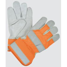 High-Viz Split Cowhide Fitters Gloves, Fluorescent Orange