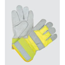 High-Viz Split Cowhide Fitters Gloves, Yellow
