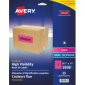 Avery Neon High Visibility Labels,  Magenta