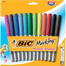 Bic Mark-It Permanent Marker, Assorted Colours