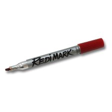 Dixon Redimark Permanent Marker, Chisel Tip, Red