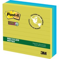 Post-It Recycled Super Sticky Tropical 