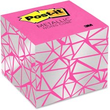 Post-it Notes Cube, Silver and Pink