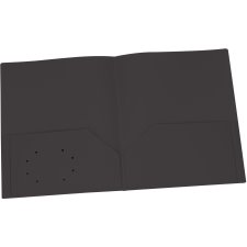 Oxford Two Pocket Poly Portfolio, Black