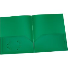 Oxford Two Pocket Poly Portfolio, Green