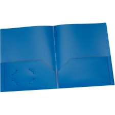 Oxford Two Pocket Poly Portfolio, Blue